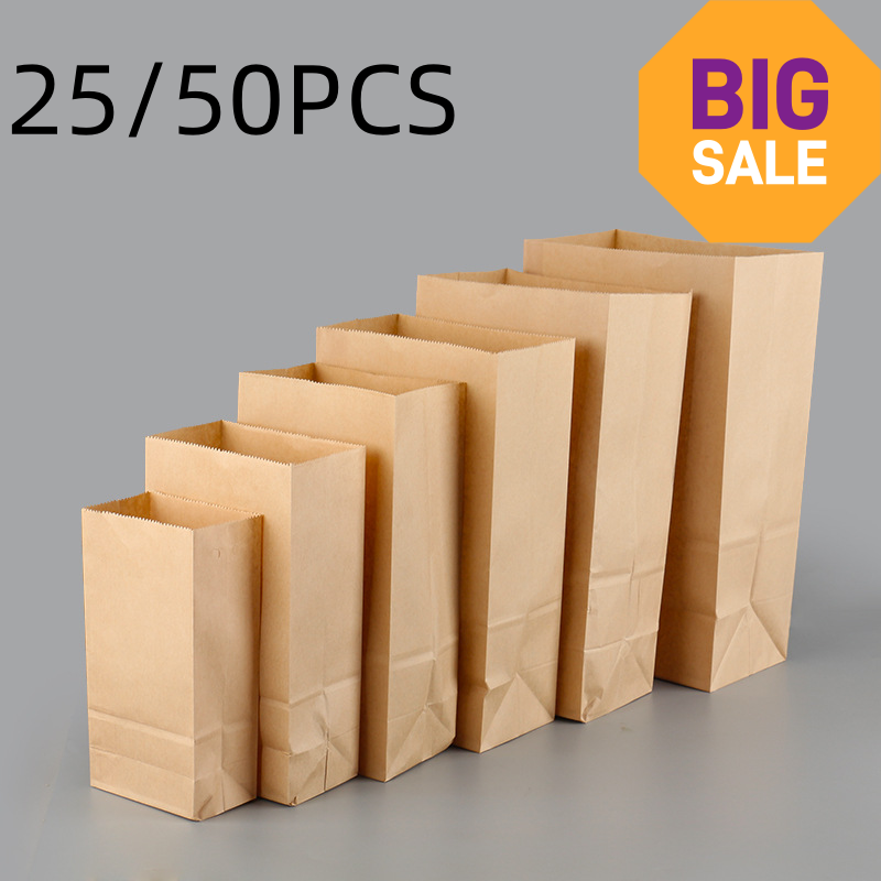Home Office Number - 25/50pcs Sacos de Papel Kraft Marrom