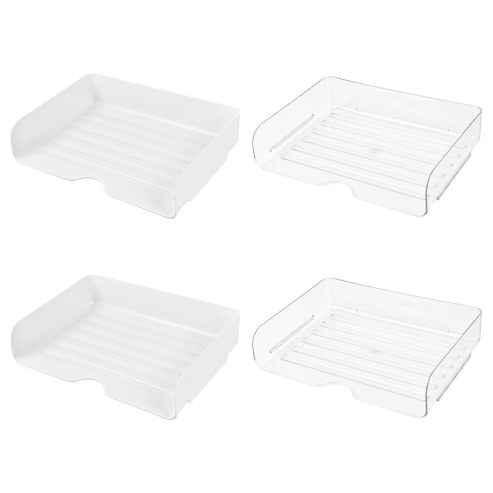 Letter Tray Desk - Organizador de Arquivos Empilhável Branco Transparente