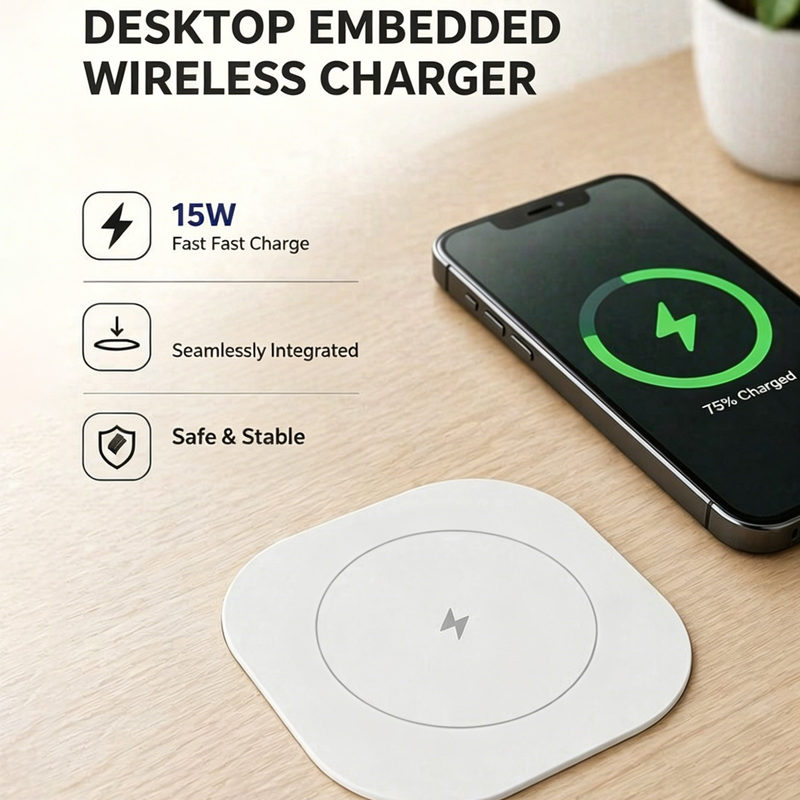 Home Office Uk - Carregador Sem Fio Embutido de 15W