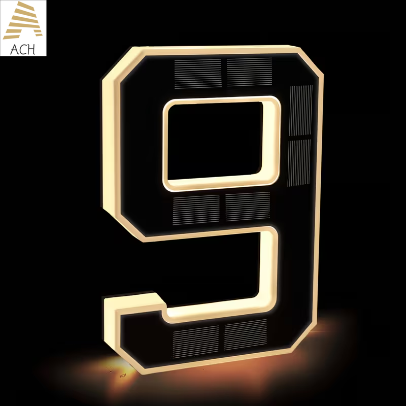 Home Office Number - Sinal de endereço led solar de