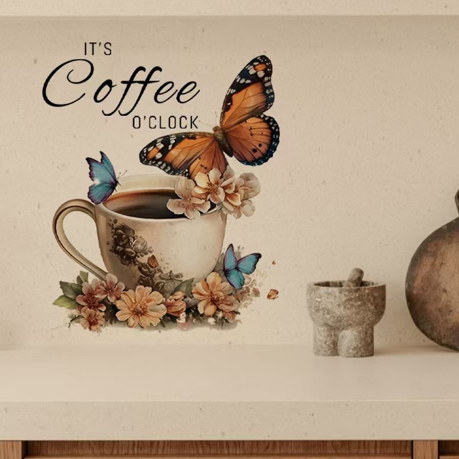 Home Office Backdrop - Adesivos Criativos de PVC IT's Coffee