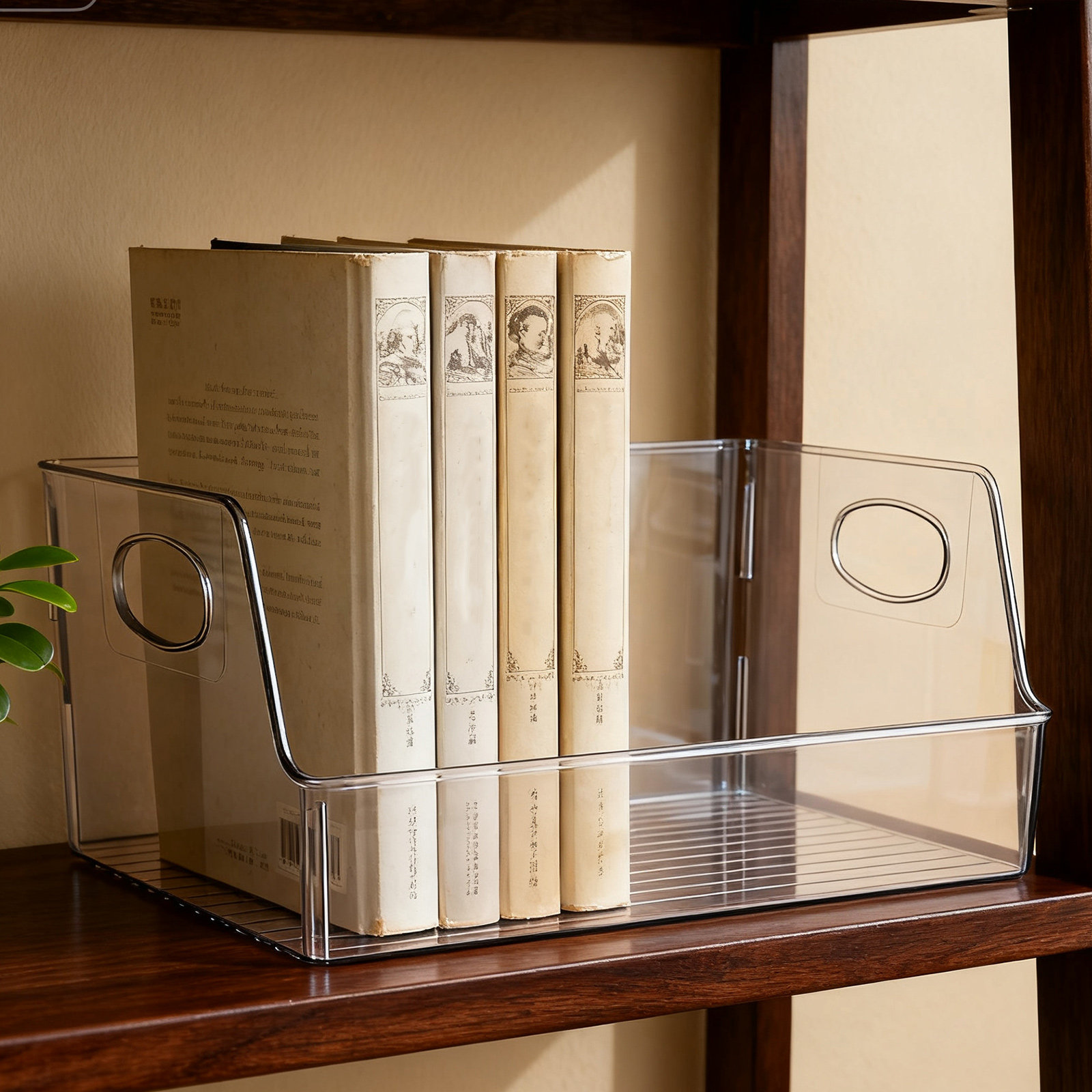 Home Office With Library - Caixa Organizadora Transparente Resistente a Quedas