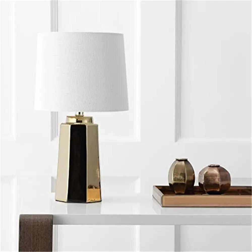 Office Table Home - Luminária de Mesa LED Dourada de