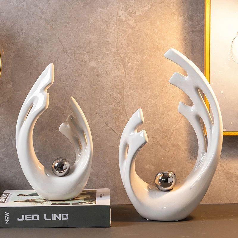 Home Office Architecture - Artesanato Decorativo em Cerâmica Branca Simples
