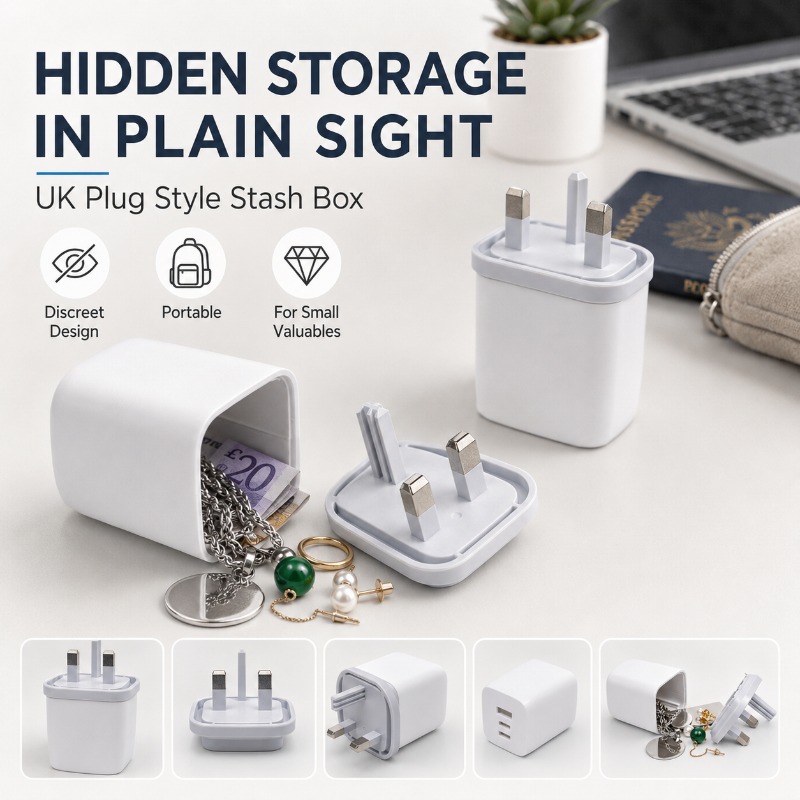 Home Office Uk - Caixa de Armazenamento Discreta Estilo Plugue