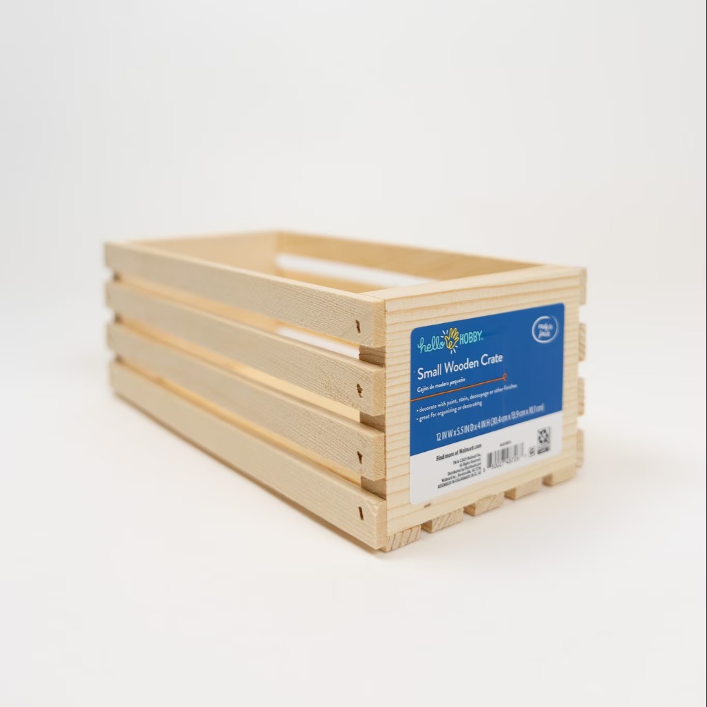 Home Office Box - Caixa de Armazenamento de Madeira Inacabada