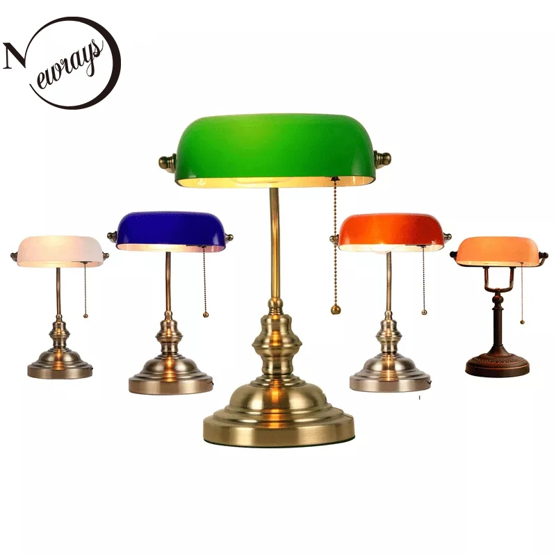 Home Office With Library - Interruptor Zipper Glass Desk Lamp, Table