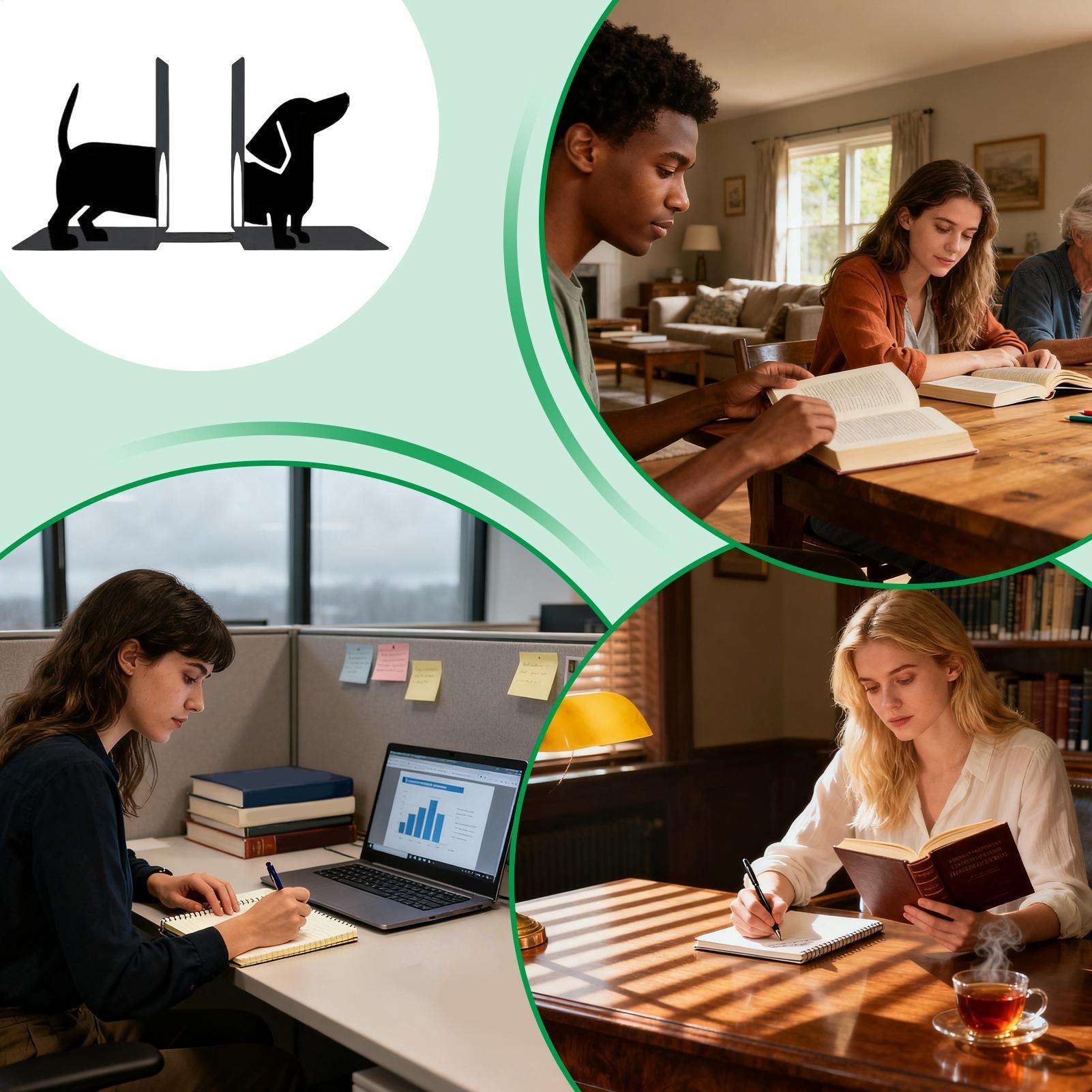 Home Office With Library - Estante decorativa de metal, suporte para