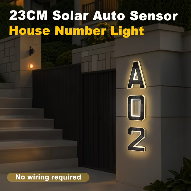 Sinal de endereço led solar de - Home Office Number avaliação e preço