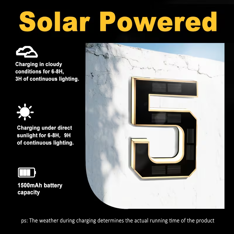Sinal de endereço led solar de - Home Office Number avaliação e preço