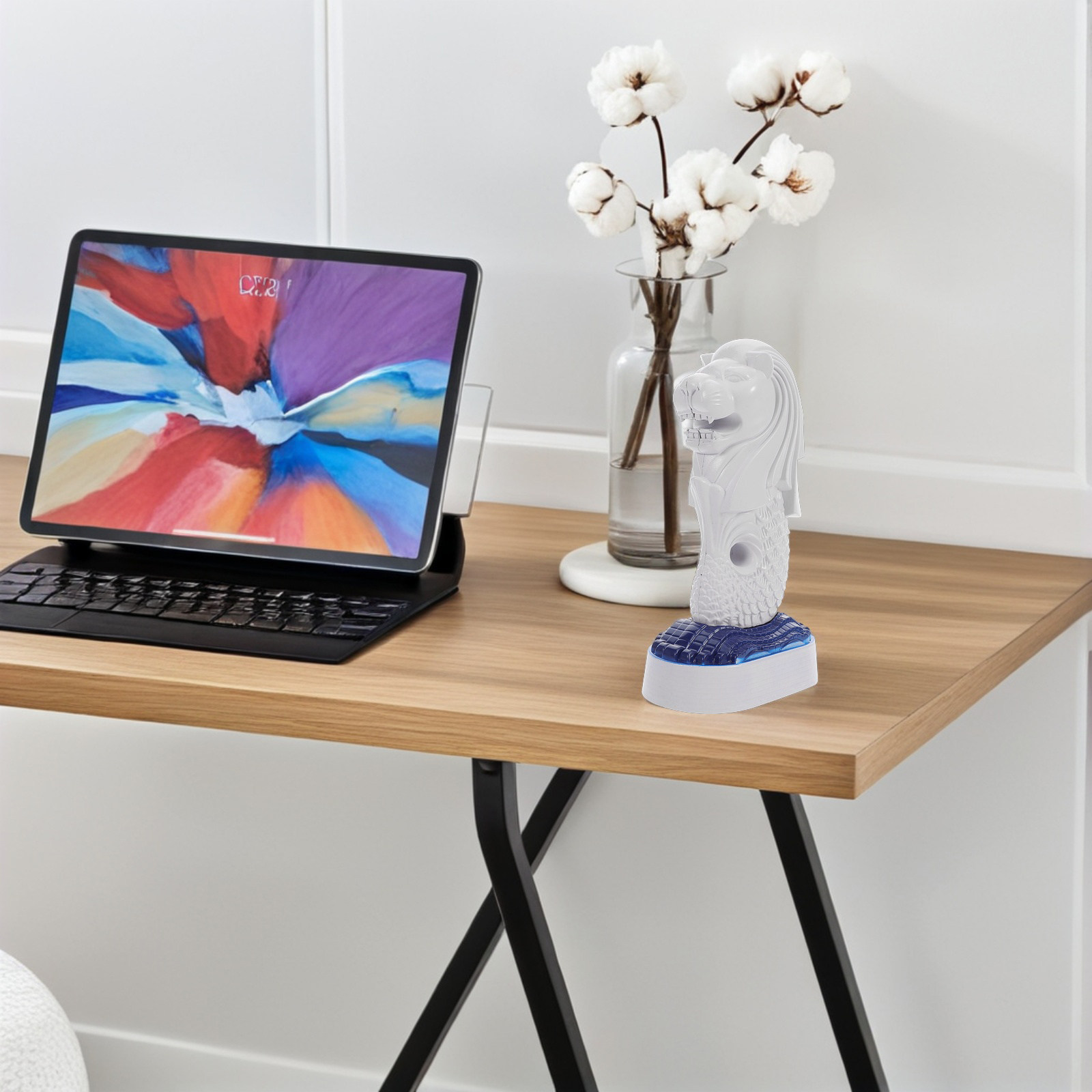 Escultura de Leão Merlion de S - Home Office Architecture avaliação e preço