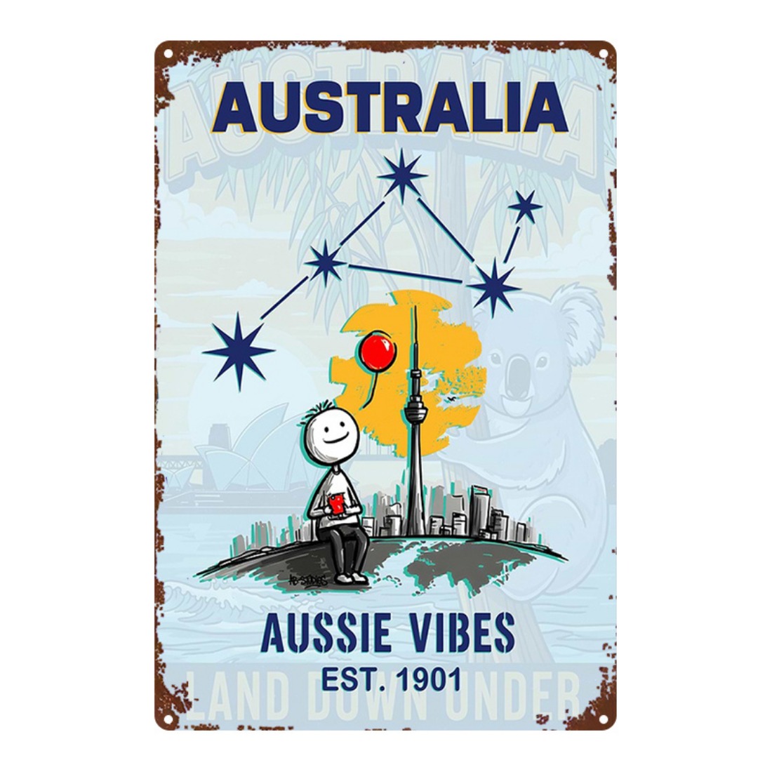 Placa de Metal 2D Plana 1 Peça - Home Office Australia avaliação e preço