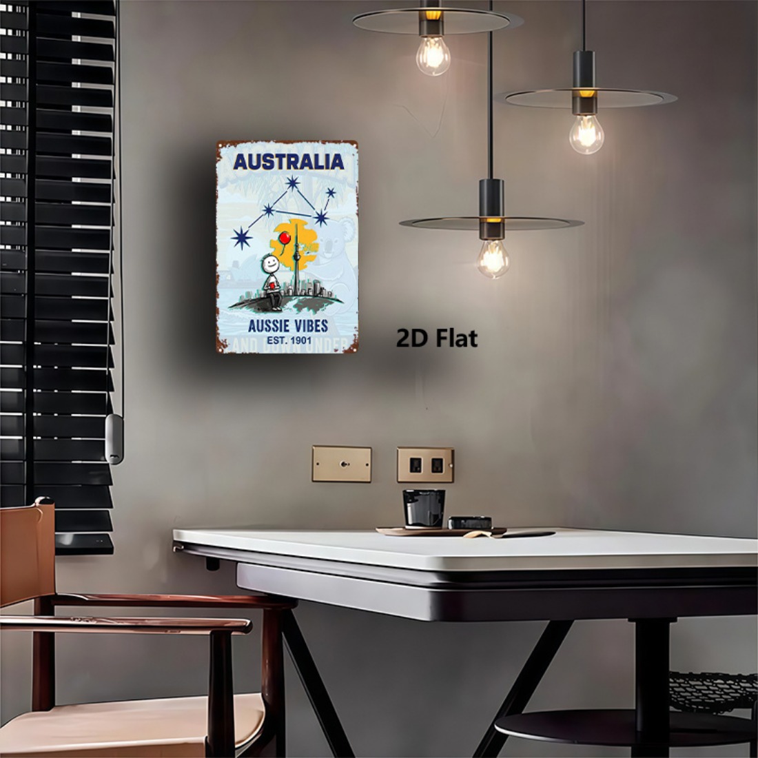 Placa de Metal 2D Plana 1 Peça - Home Office Australia avaliação e preço