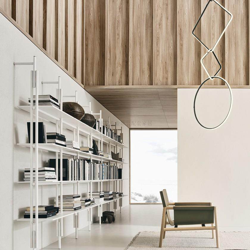 Italiano minimalista estantes  - Home Office With Library avaliação e preço