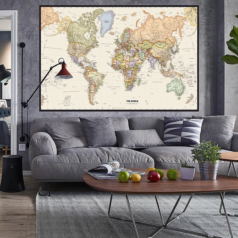 150x225cm retro mapa do mundo  - Home Office Backdrop avaliação e preço