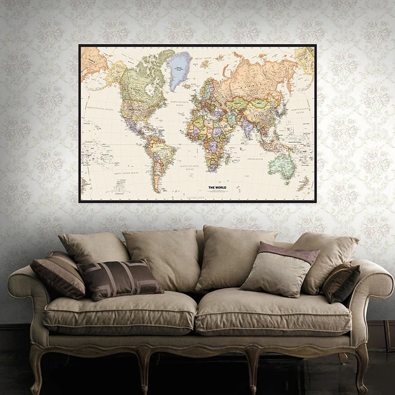 150x225cm retro mapa do mundo  - Home Office Backdrop avaliação e preço