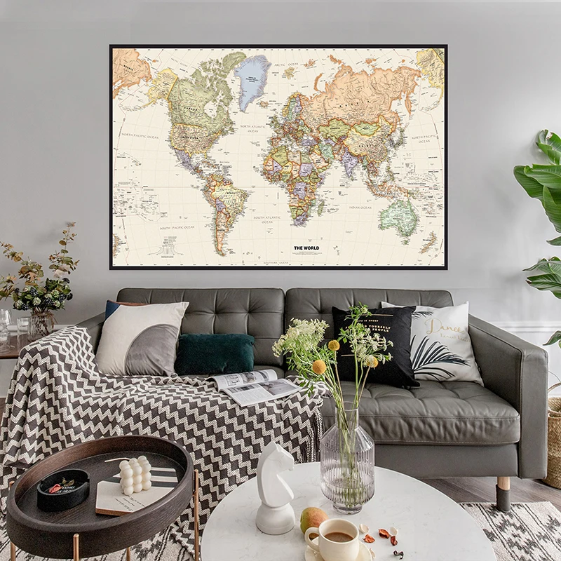 150x225cm retro mapa do mundo  - Home Office Backdrop avaliação e preço