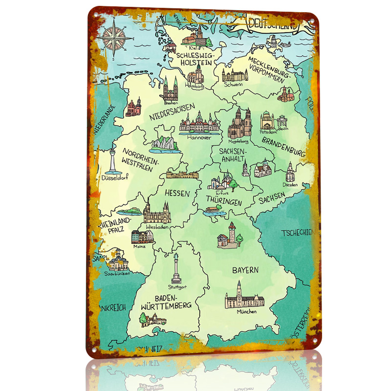 Aquarell Deutschland Karte Pos - Home Office Deutschland avaliação e preço