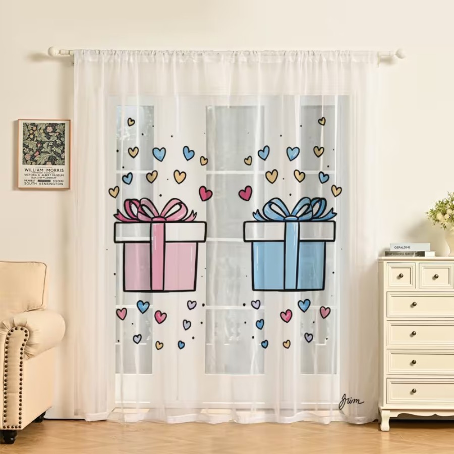 2PCS Cortinas Transparentes co - Home Office Box avaliação e preço