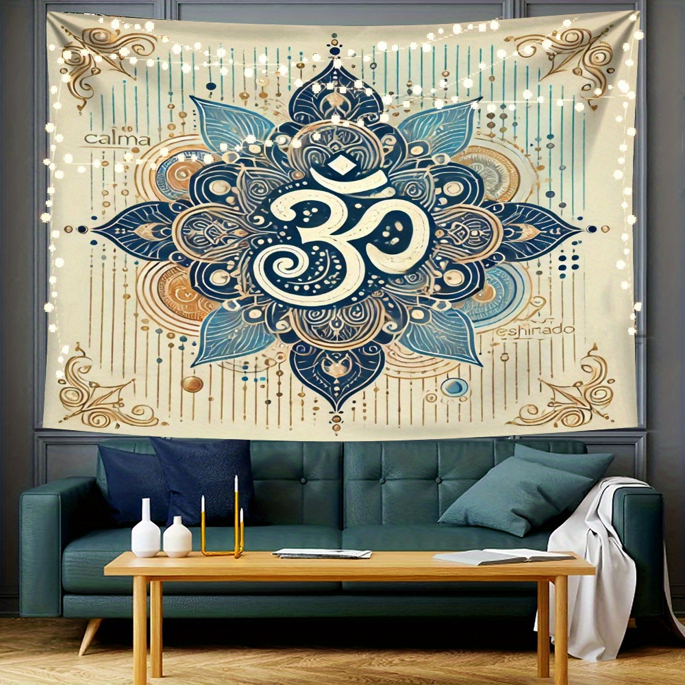 1pc mandala e símbolo om impre - Home Office Backdrop avaliação e preço